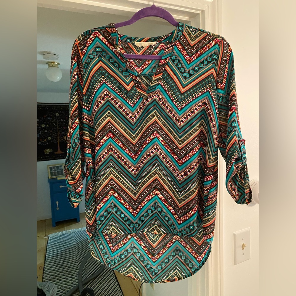 Pink Rose top, v-neck